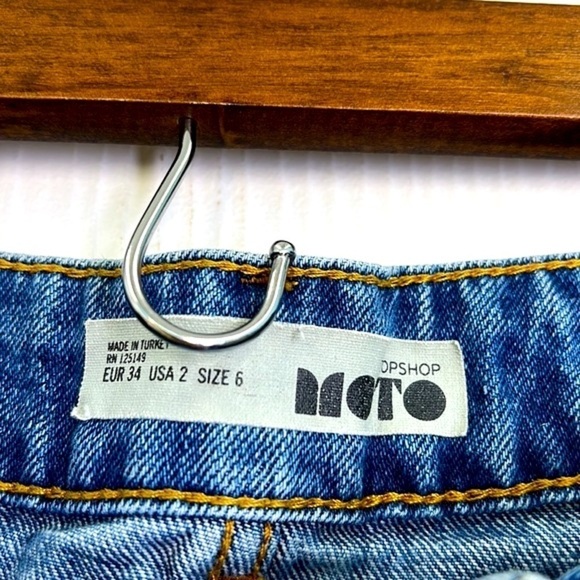 TopShop - Moto Black Fishnet Detail Stonewash Rip Distressed Mini Skirt Size 2 - Picture 8 of 12